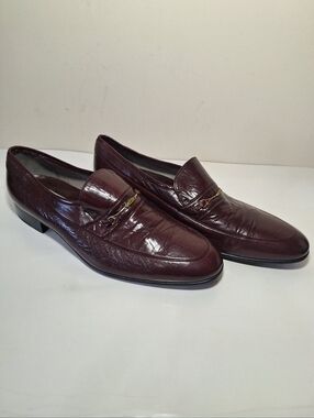 Paco Milan Burgundy Leather Horsebit Loafers Made in Spain 9.5
